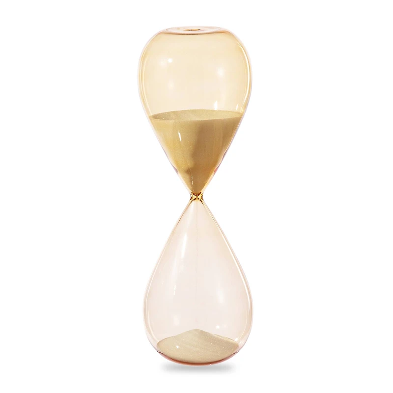 Glitzhome® 13.5" Modern Double-Layered Amber Hourglass with White Sand