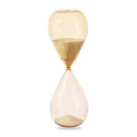 Glitzhome® 13.5" Modern Double-Layered Amber Hourglass with White Sand