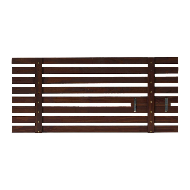 Hello Honey® Adjustable Walnut Solid Wood 2-Panel Headboard Set with Wall Storage for Twin, Queen or King
