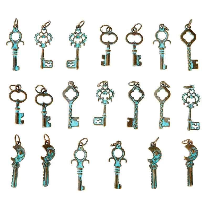 Found Objects™ Patina Key Charms By Bead Landing™