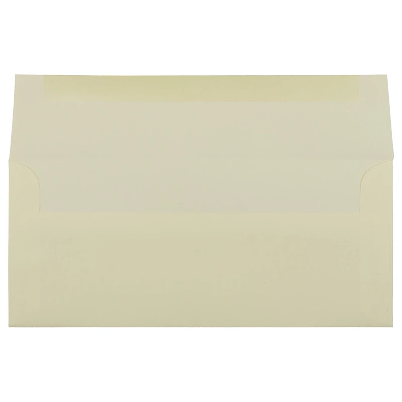 JAM Paper 4.12" x 9.5" Ivory Wove Strathmore Business Envelopes, 50ct.