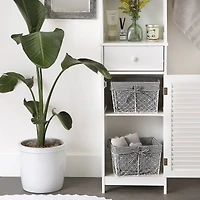 DII® Antique White Chicken Wire Baskets with Black Gingham Liners