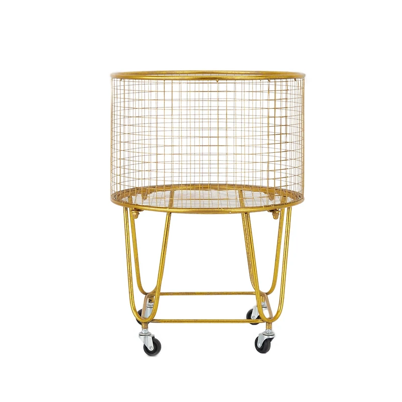24" Gold Iron Glam Storage Cart