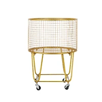 24" Gold Iron Glam Storage Cart