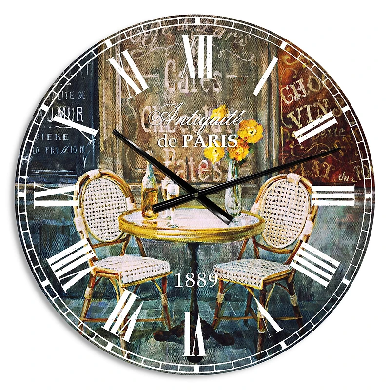 Designart 'French Cafe Traditional Wall Clock