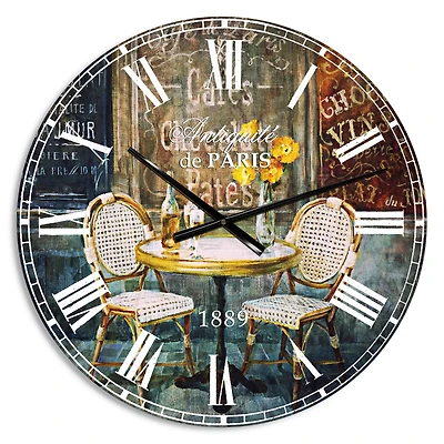 Designart 'French Cafe Traditional Wall Clock