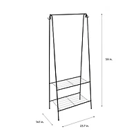 Organize It All Garment Rack with 2 Tier Shelving