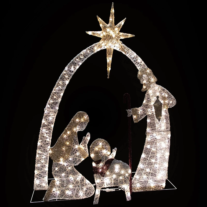 7ft. LED Lighted Holy Family Nativity Scene Outdoor Christmas Decoration