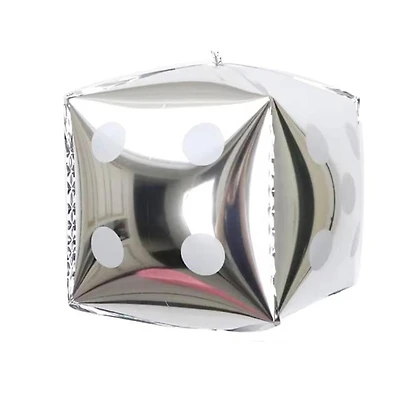 Wizardi Silver Dice Standing Foil Balloon Decoration