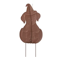 Glitzhome® 32"H Halloween Metal Labrador in Pumpkin Yard Stake