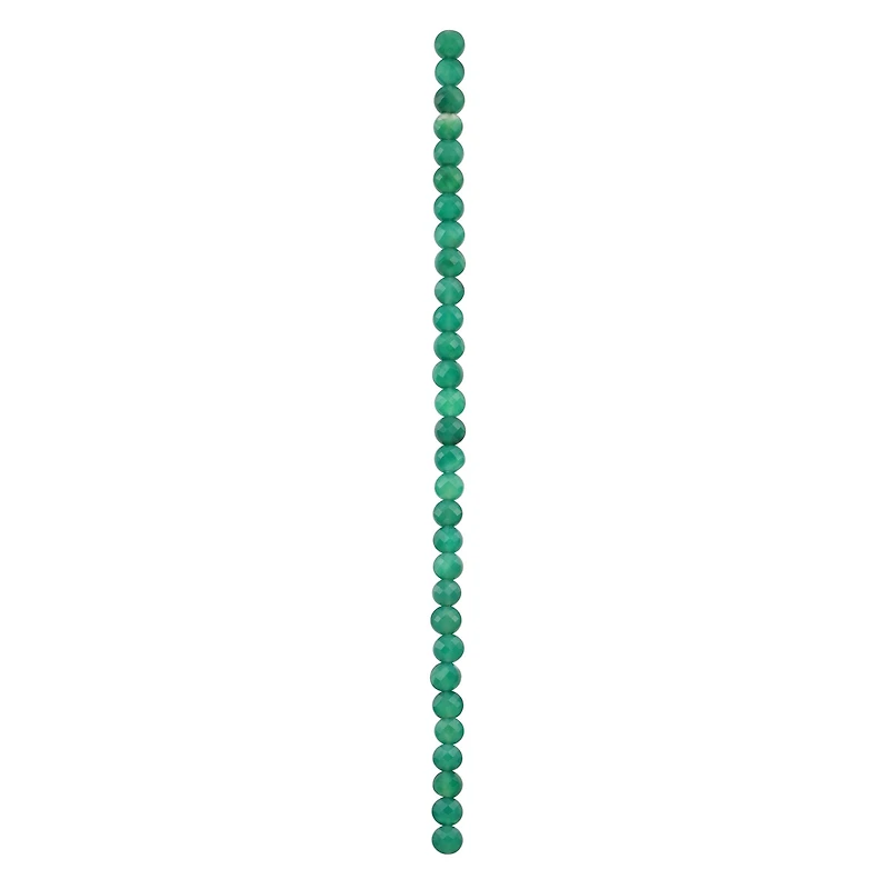 Green Faceted Agate Coin Beads, 6mm by Bead Landing™