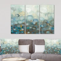 Designart - Blue and Bronze Dots on Glass II