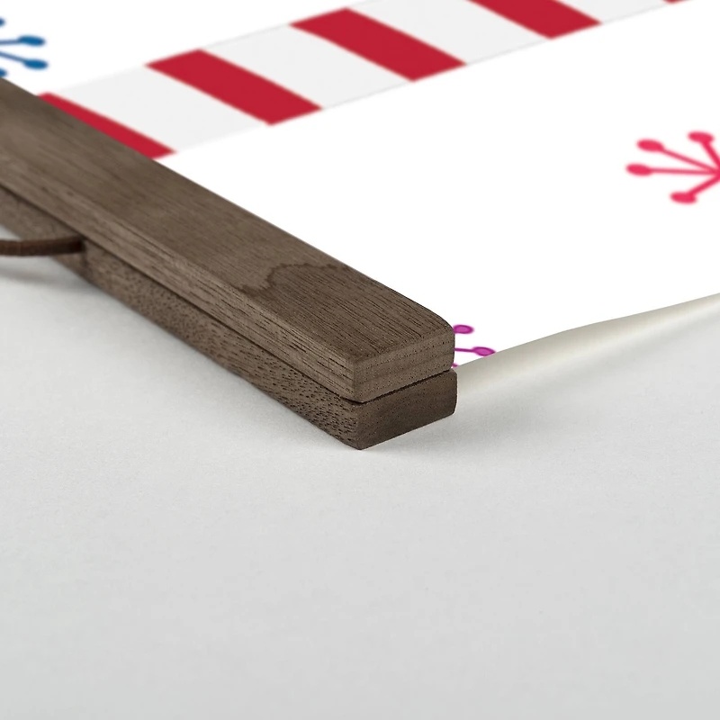 A Merry Christmas Elf Teak Hanging Canvas Wall Art