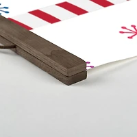 A Merry Christmas Elf Teak Hanging Canvas Wall Art