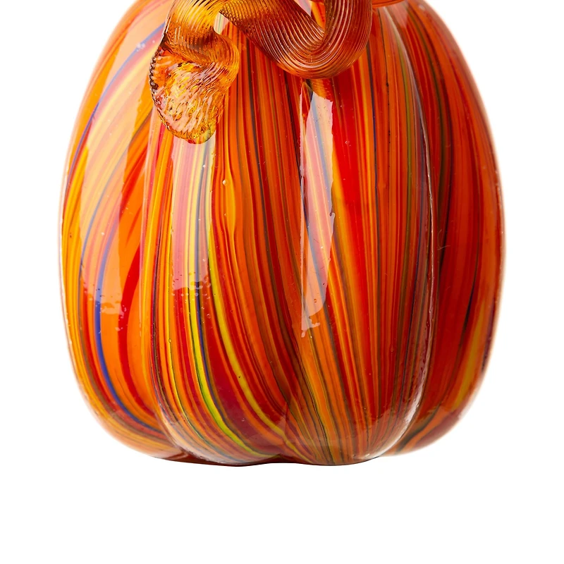 Glitzhome® Multi Striped Glass Pumpkin & Gourd Set