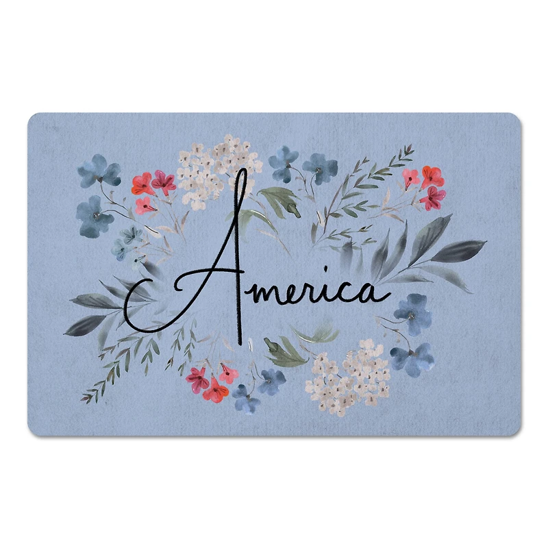 Floral America Floor Mat