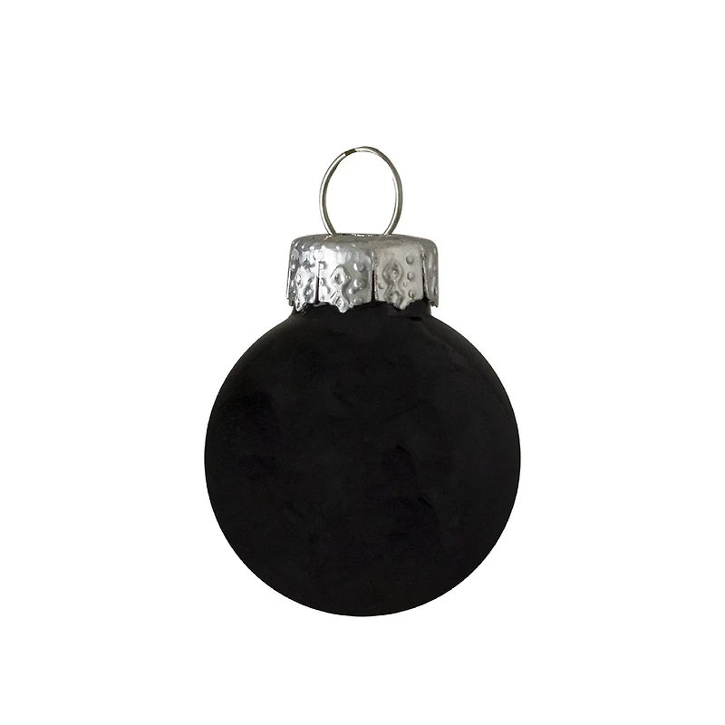 9ct. 2.5" Shiny & Matte Black Glass Ball Ornaments