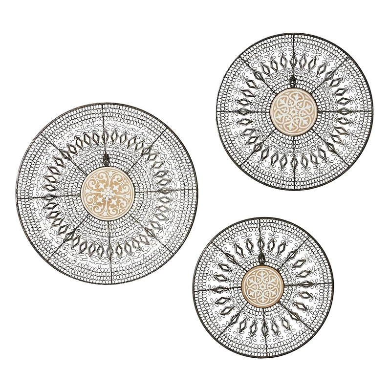 Black & Gold Eclectic Wall Décor Set 14", 16" & 18"