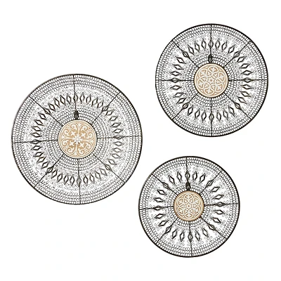 Black & Gold Eclectic Wall Décor Set 14", 16" & 18"