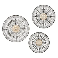 Black & Gold Eclectic Wall Décor Set 14", 16" & 18"