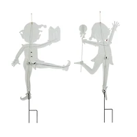 Glitzhome® 3ft. Metal Dancing Elf Yard Stake Set