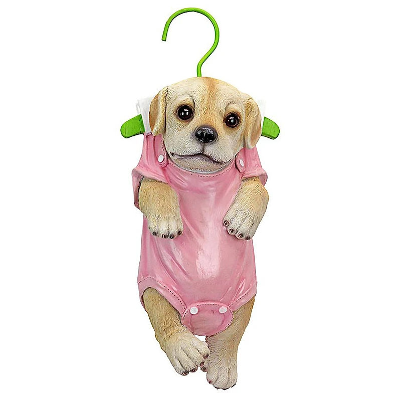 Design Toscano 13" Hanger Hound Labrador Retriever Hanging Puppy Dog Statue