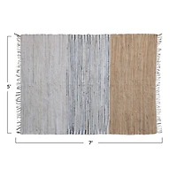 Hello Honey® Gray & Tan Rectangle Chindi Rug with Fringe, 7ft. x 5ft.