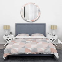 Designart 'Round geometric textured pattern' Mid-Century Duvet Cover Set