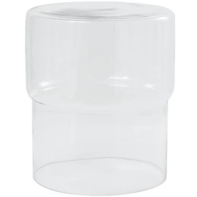 19" Glass Modern Accent Table