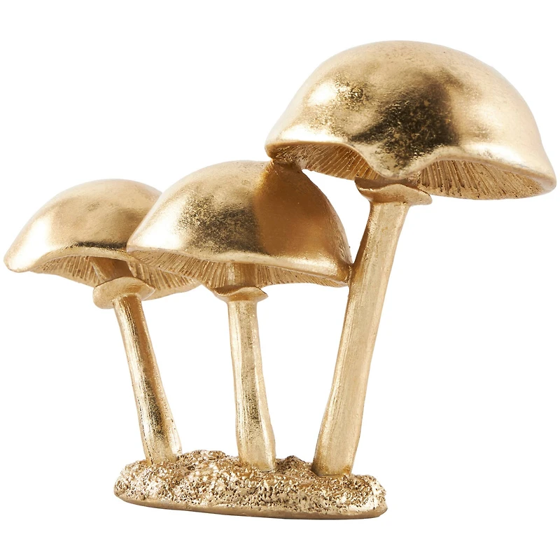 7" Gold Mushroom Metallic Sculpture