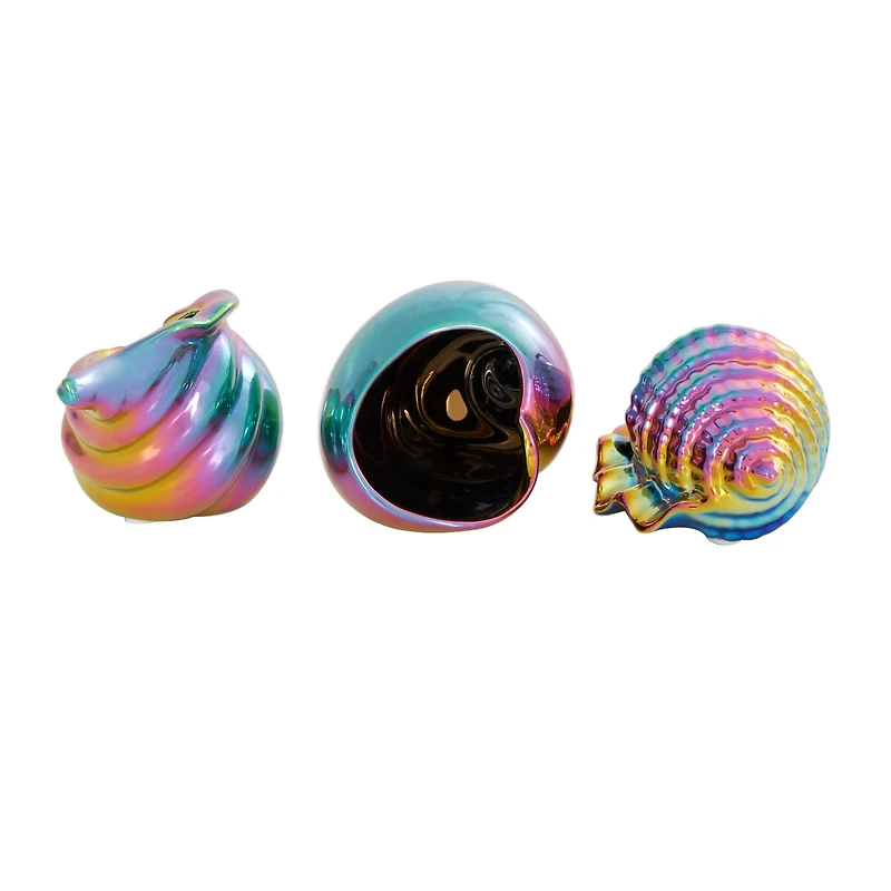 Rainbow Ceramic Shell Sculpture Set