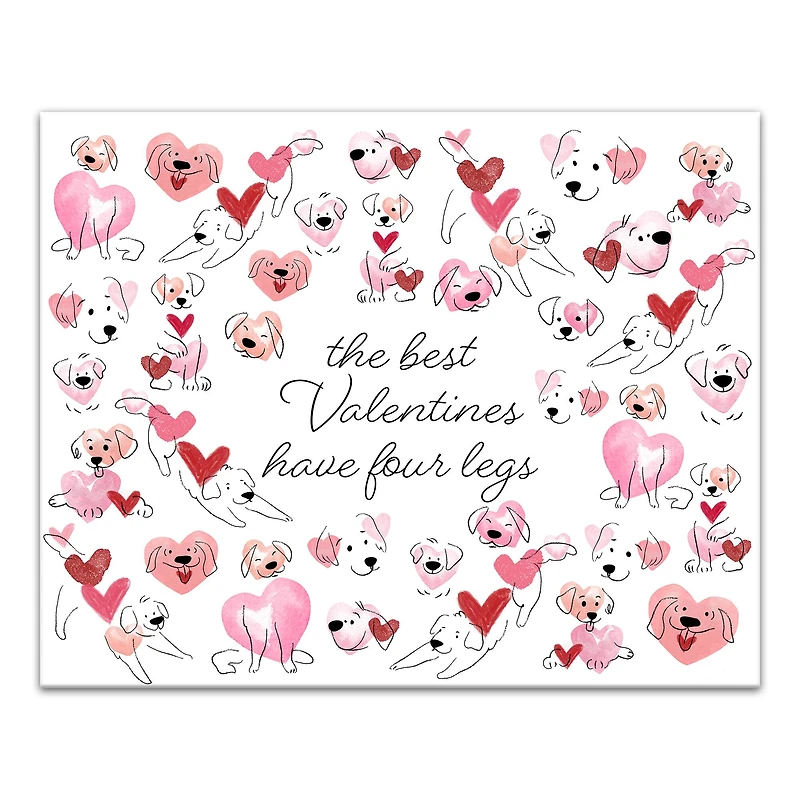 The Best Valentine's Have 4 Legs Canvas Wall Art