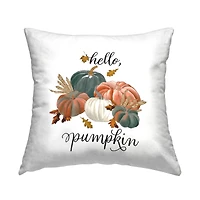 Stupell Industries Hello Pumpkin Autumn Wheat Botanicals Throw Pillow