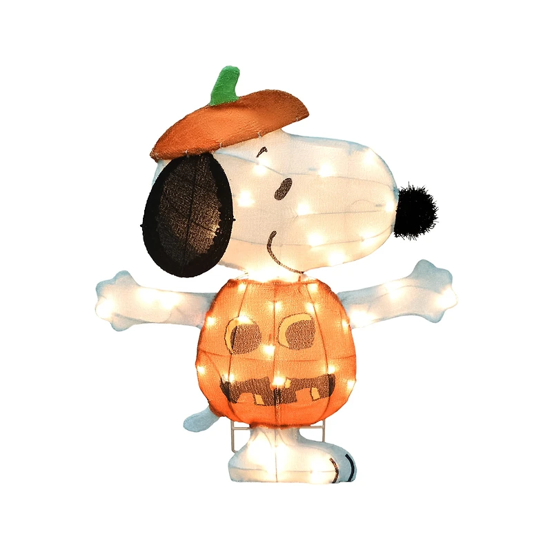 24" LED Peanuts Snoopy in Jack-O-Lantern Yard Art