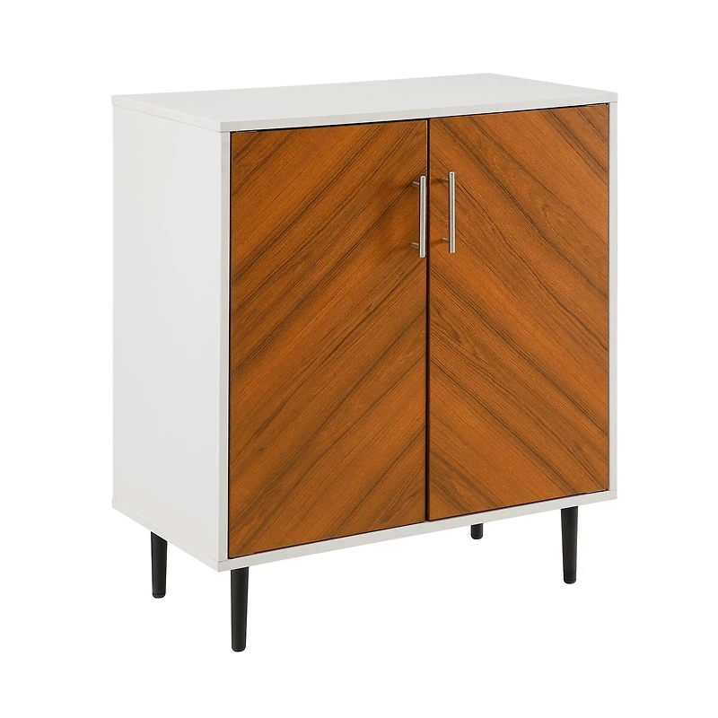 Walker Edison White Modern Bookmatch Accent Cabinet