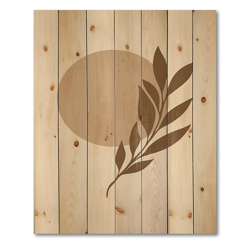 Designart - Abstract Terracotta Sun & Moon With Tropical Leaf