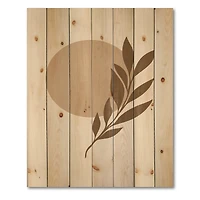 Designart - Abstract Terracotta Sun & Moon With Tropical Leaf