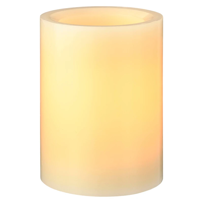 12 Pack: 3" x 4" Cream LED Wax Pillar Candle by Ashland®