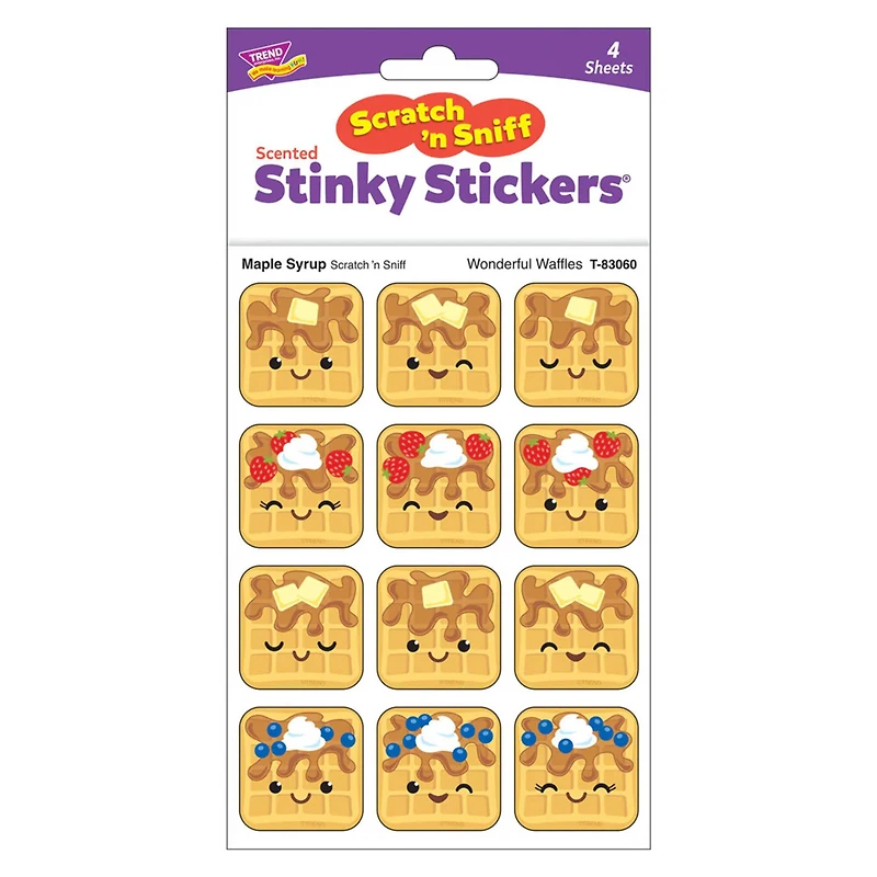 TREND Enterprises® Wonderful Waffles, Maple Syrup Scent Scratch 'n Sniff Stinky Stickers®, 6 Packs of 48