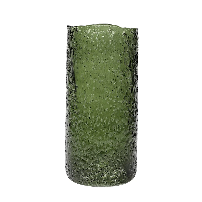 Hello Honey® 9" Green Seeded Glass Hurricane Vase