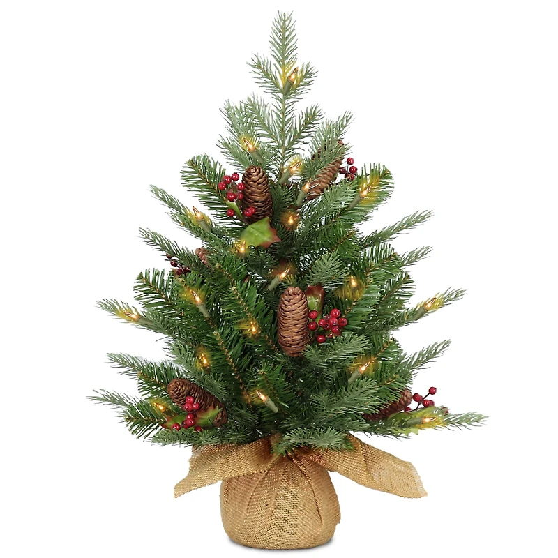 2ft. Pre-Lit Nordic Spruce® Artificial Christmas Tree, Warm White LED Lights