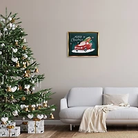 Stupell Industries Merry Christmas Gifts Truckload Framed Floater Canvas Wall Art