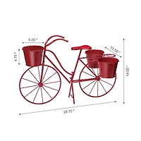 Glitzhome® 2.5ft Red Metal Bicycle Plant Stand
