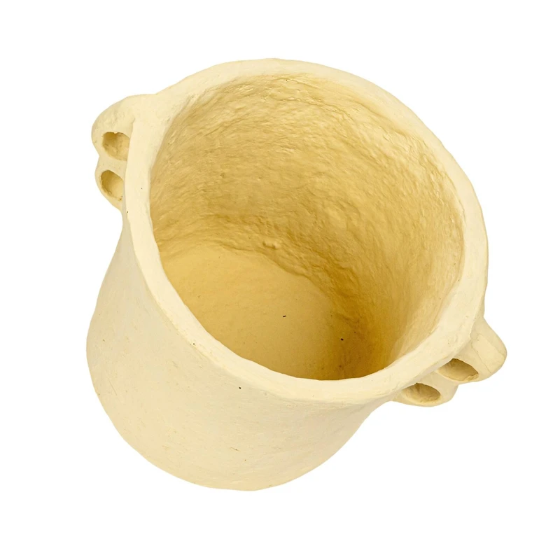 Hello Honey® 11" Natural Decorative Handmade Paper Mache Planter with Handles