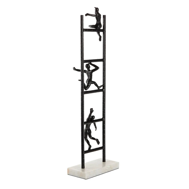 Black Metal Contemporary Sculpture, Geometric 27" x 5" x 9"