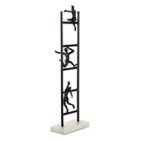 Black Metal Contemporary Sculpture, Geometric 27" x 5" x 9"