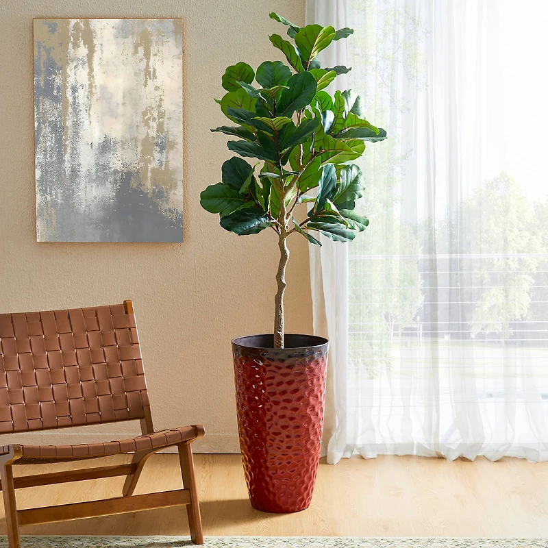 Glitzhome® 23.75" Eco-Friendly Honeycomb Textured Tall Plastic Planters