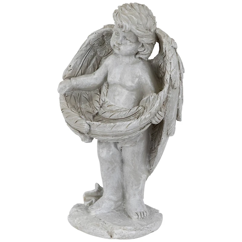 8" Cherub Wrapped in Wings Outdoor Garden Statue