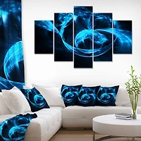 Designart - Fractal 3D Circled Blue Waves