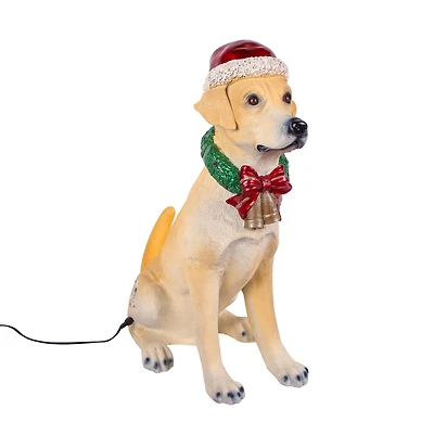 28" Motion-Activated Labrador Retriever with Wagging Tail, Music and 10 Multicolor UL LED Lights